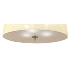 M4640AB Loewe Flush Ceiling 3 Light E27 Antique Brass Cream Shade