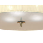 M4640AB Loewe Flush Ceiling 3 Light E27 Antique Brass Cream Shade