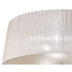 M4640AB/WS Loewe Flush Ceiling 3 Light E27 Antique Brass White Shade