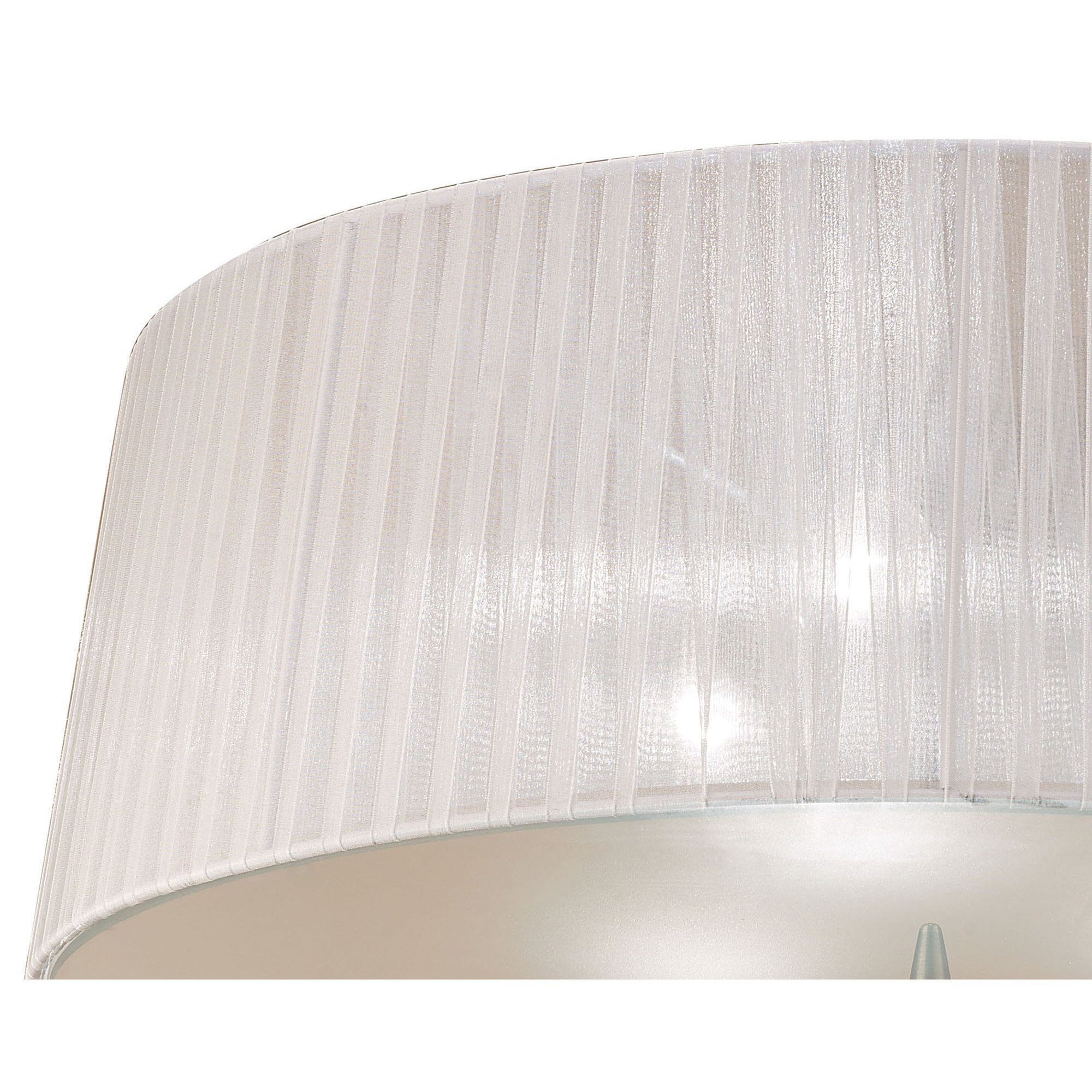 M4640AB/WS Loewe Flush Ceiling 3 Light E27 Antique Brass White Shade
