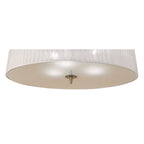 M4640AB/WS Loewe Flush Ceiling 3 Light E27 Antique Brass White Shade
