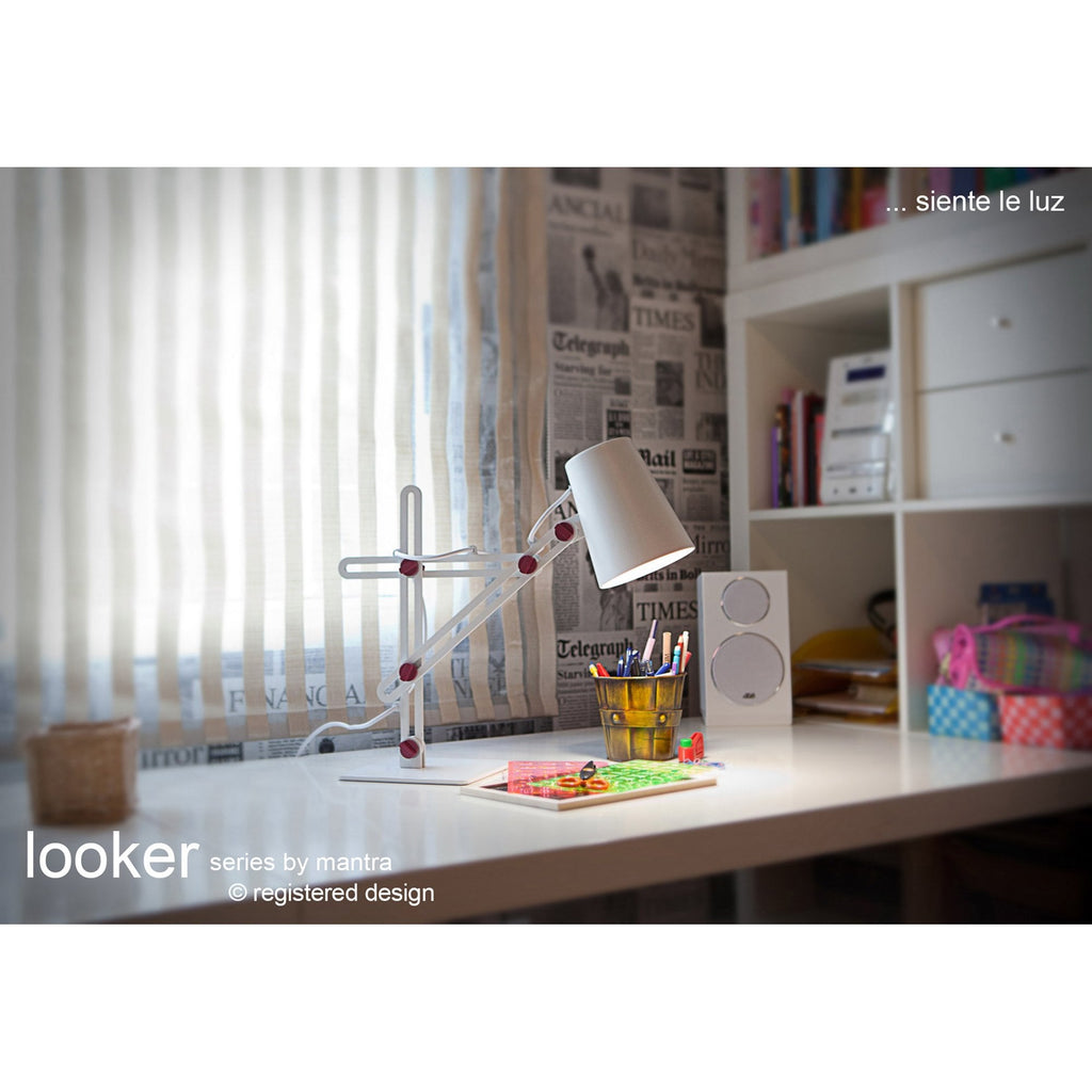 M3613 Looker Table Lamp 1 Light E27 Matt White/Purple