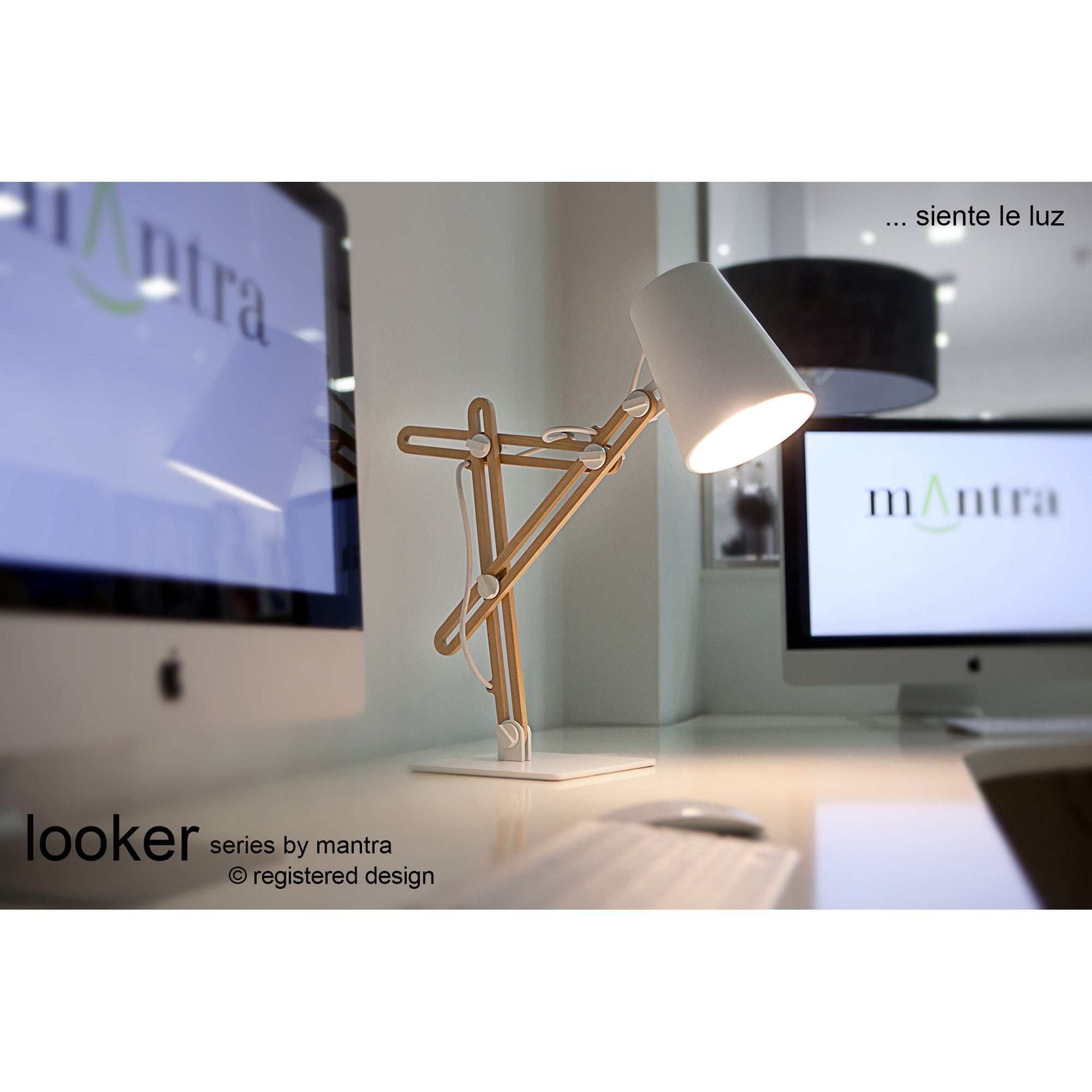 M3613 Looker Table Lamp 1 Light E27 Matt White/Purple