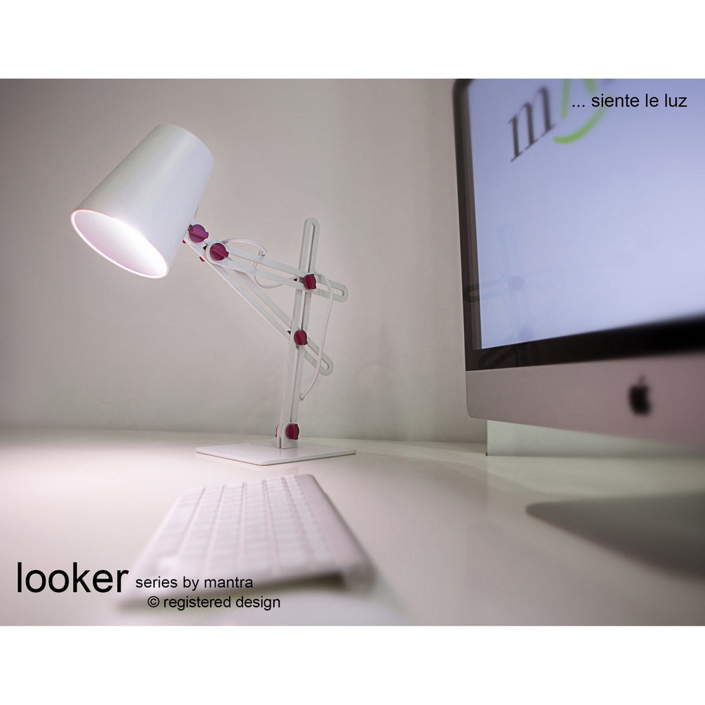 M3614 Looker Table Lamp 1 Light E27 Matt White/Green