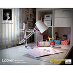 M3615 Looker Table Lamp 1 Light E27 Matt White/Beech