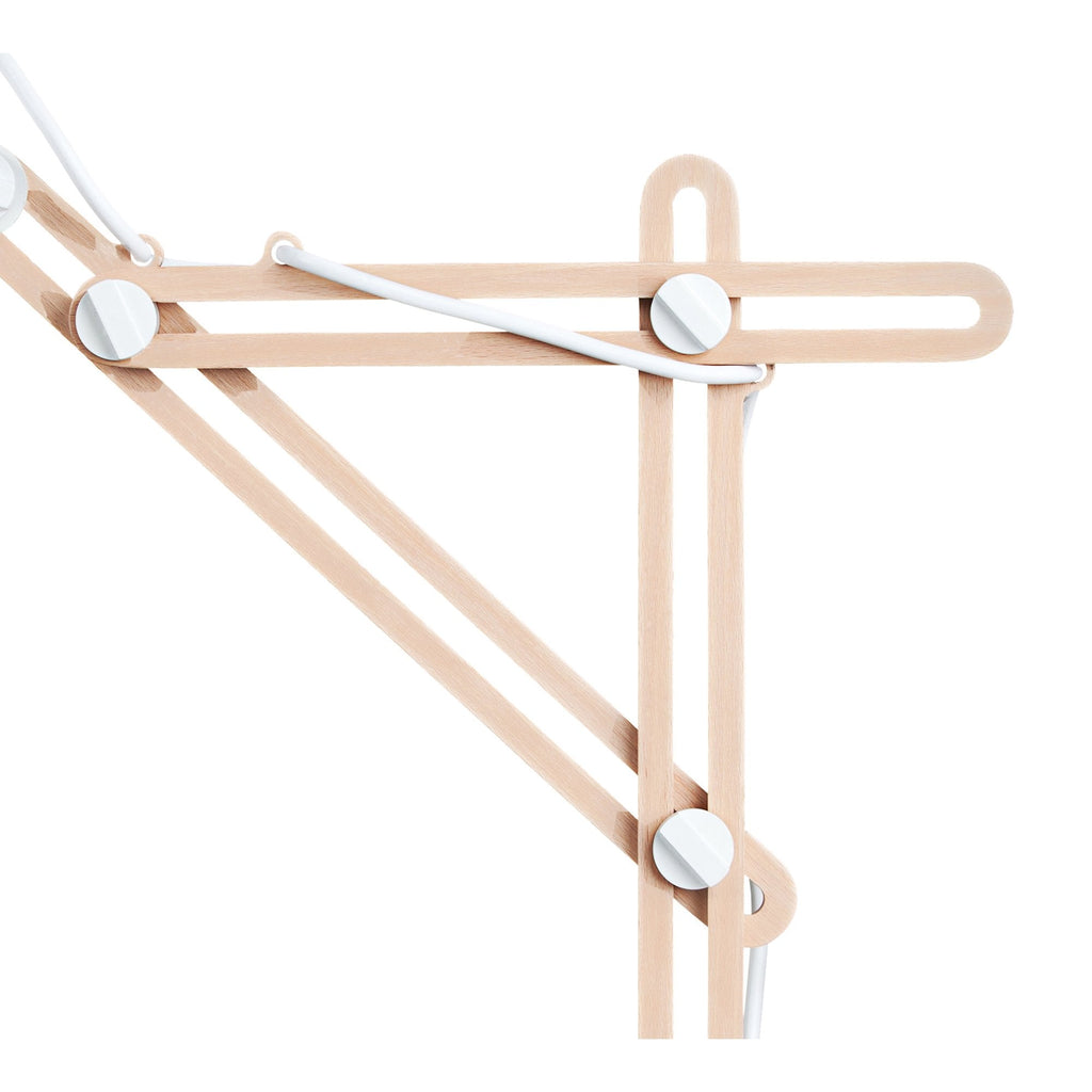 M3615 Looker Table Lamp 1 Light E27 Matt White/Beech