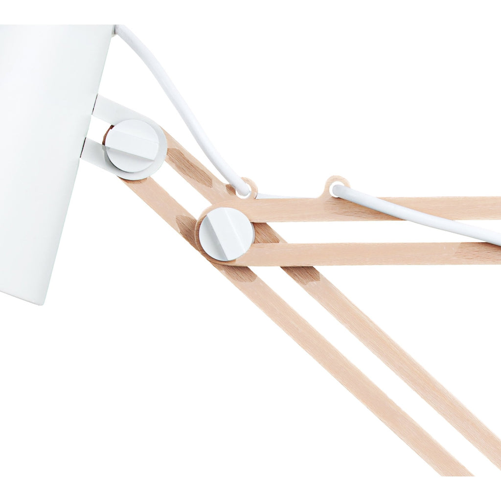 M3615 Looker Table Lamp 1 Light E27 Matt White/Beech