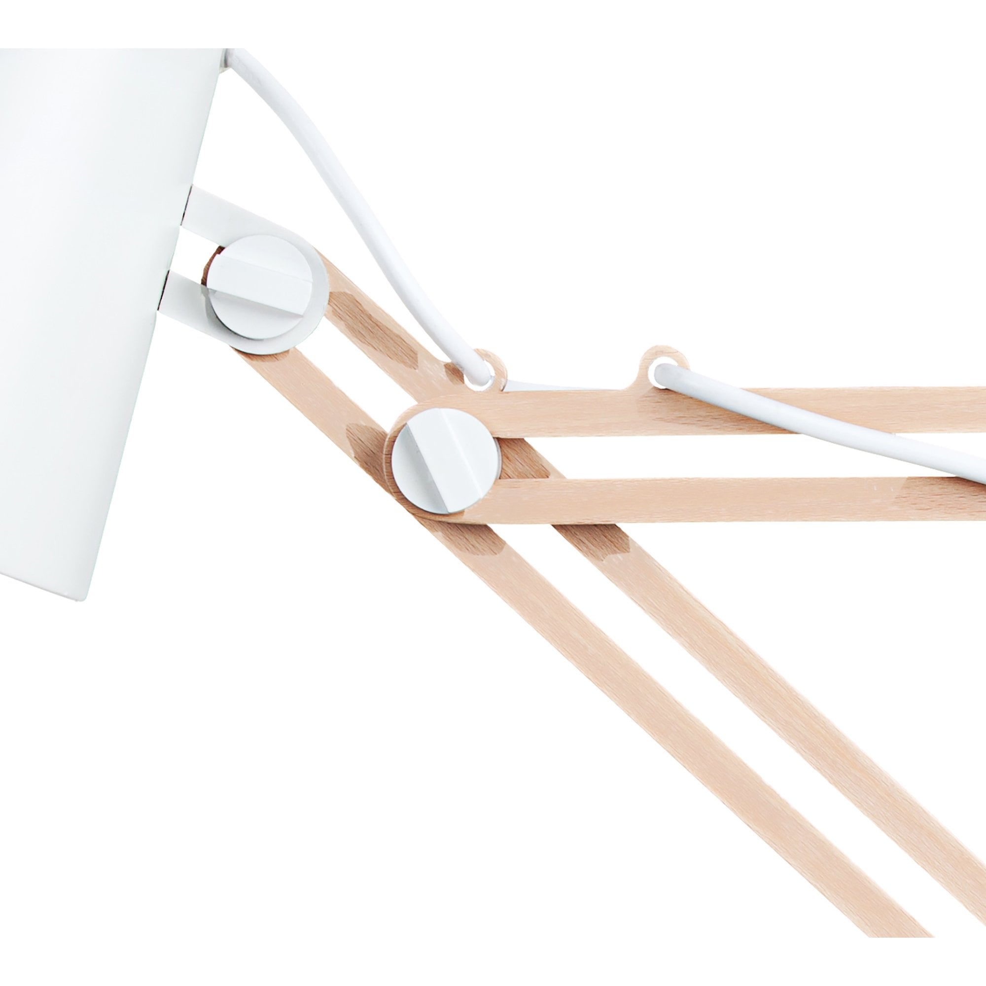 M3615 Looker Table Lamp 1 Light E27 Matt White/Beech