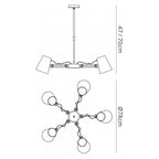M3770 Looker Pendant 5 Light E27 Matt White / Beech