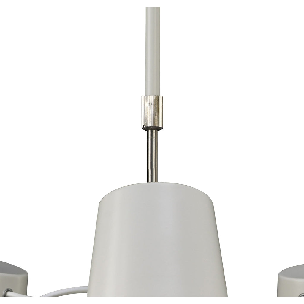 M3770 Looker Pendant 5 Light E27 Matt White / Beech