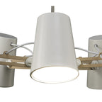 M3770 Looker Pendant 5 Light E27 Matt White / Beech