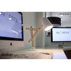 M3771 Looker Pendant 3 Light E27 Matt White / Beech