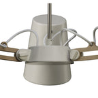 M3771 Looker Pendant 3 Light E27 Matt White / Beech
