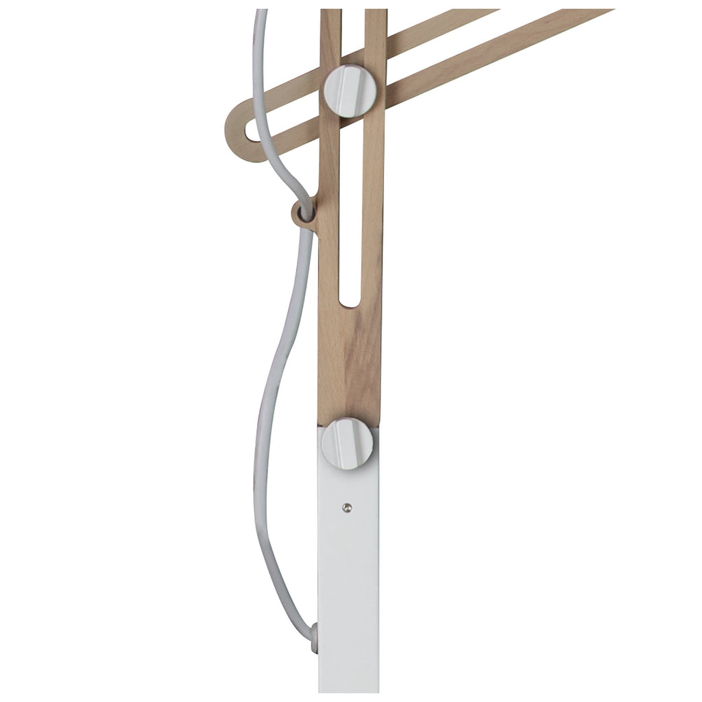 M3774 Looker Floor Lamp 1 Light E27 Matt White/Beech