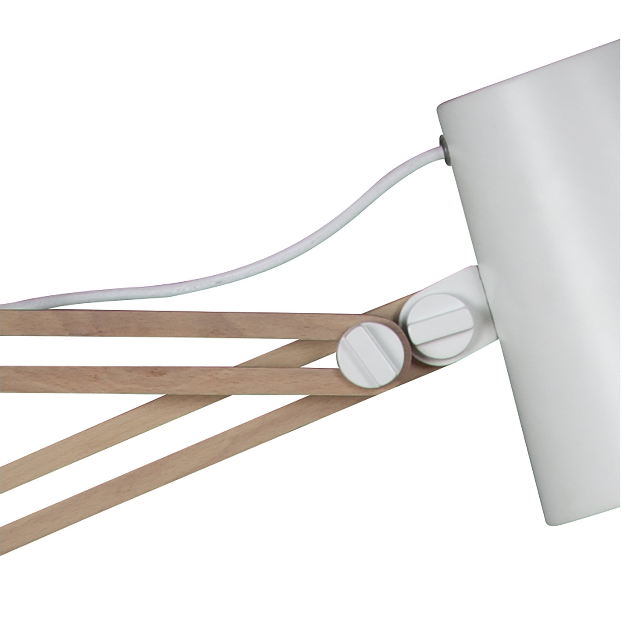 M3774 Looker Floor Lamp 1 Light E27 Matt White/Beech