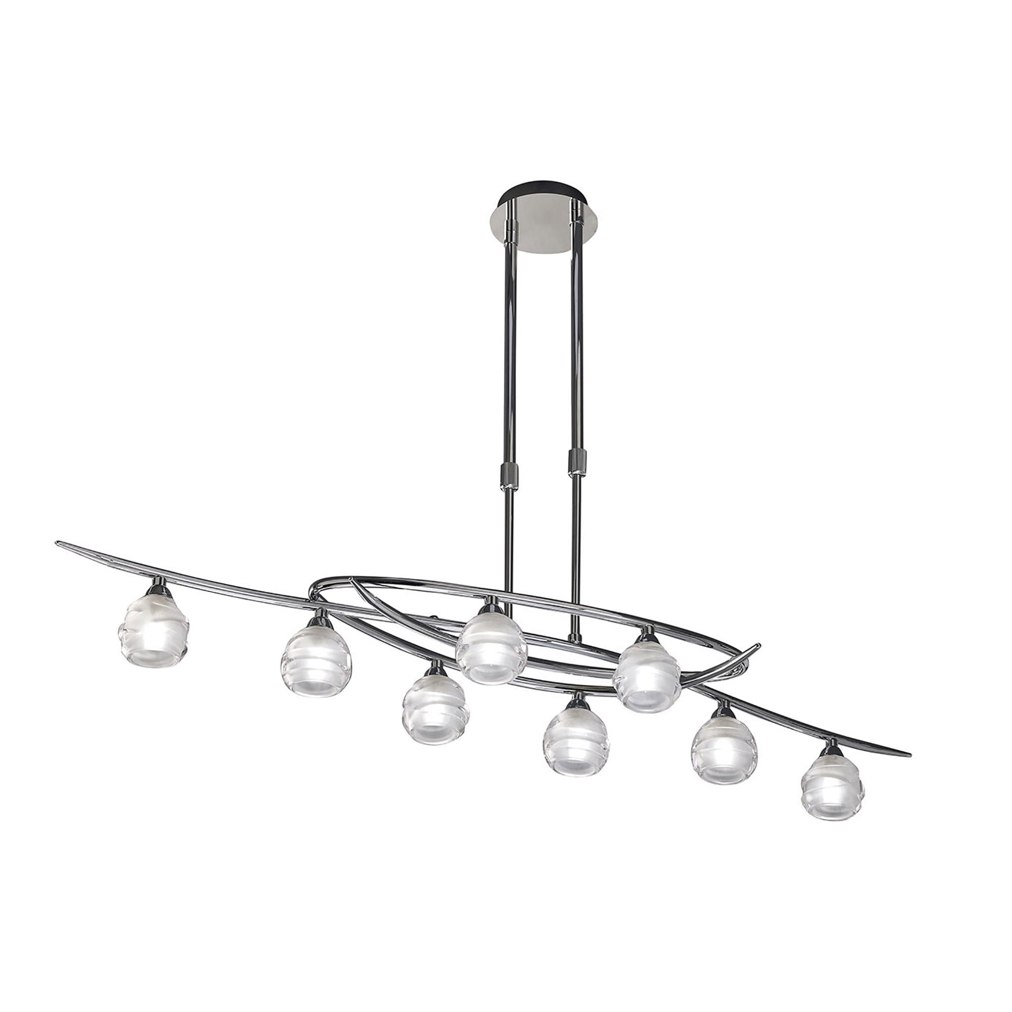M1800 Loop Rectangular Telescopic 8 Light G9 ECO Line Polished Chrome