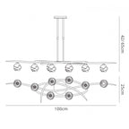 M1800 Loop Rectangular Telescopic 8 Light G9 ECO Line Polished Chrome