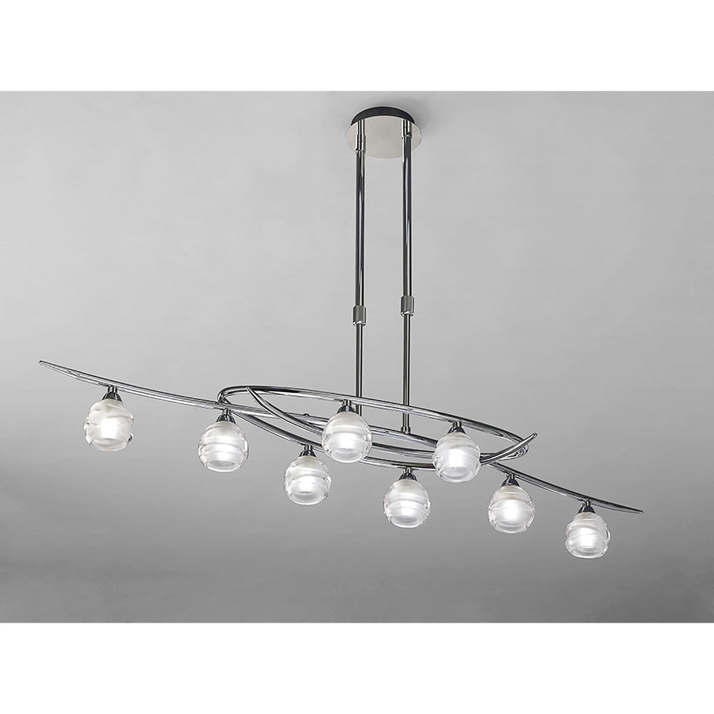M1800 Loop Rectangular Telescopic 8 Light G9 ECO Line Polished Chrome