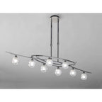 M1800 Loop Rectangular Telescopic 8 Light G9 ECO Line Polished Chrome