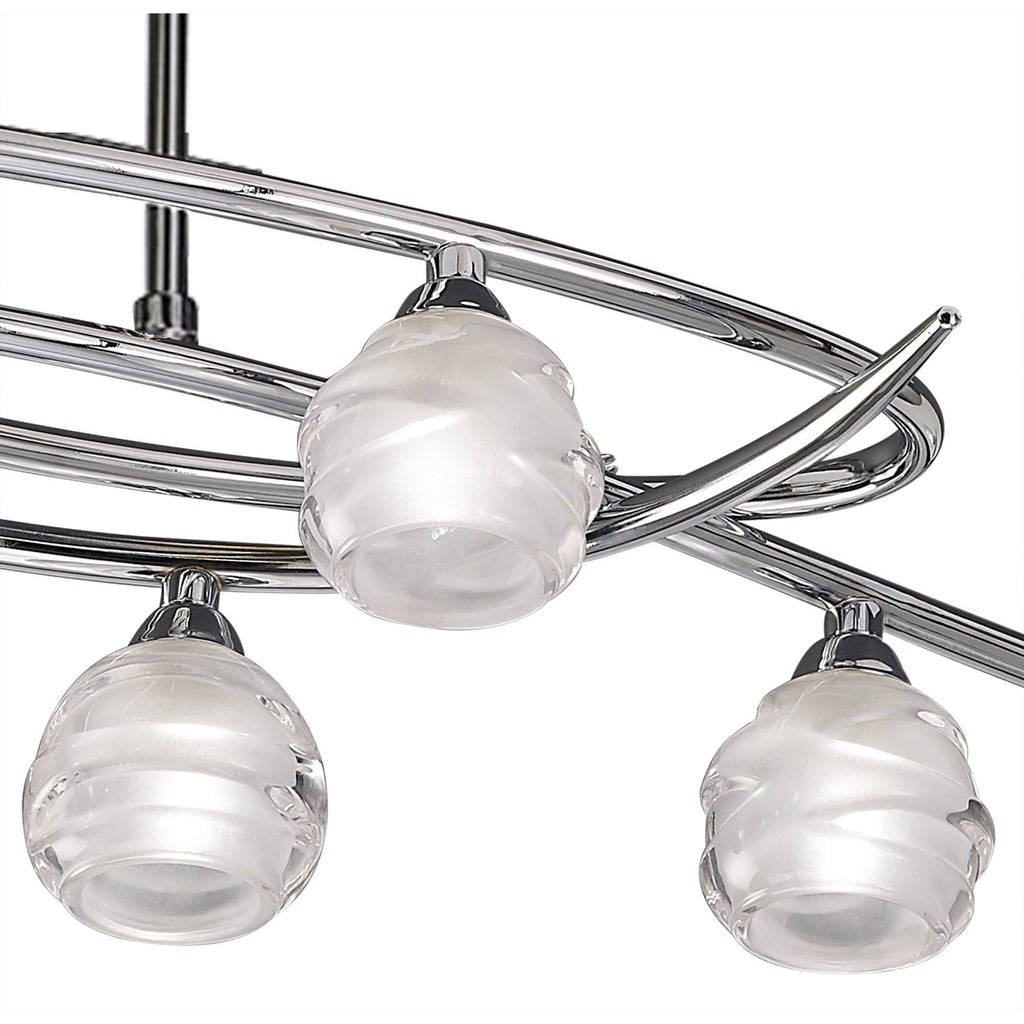 M1800 Loop Rectangular Telescopic 8 Light G9 ECO Line Polished Chrome