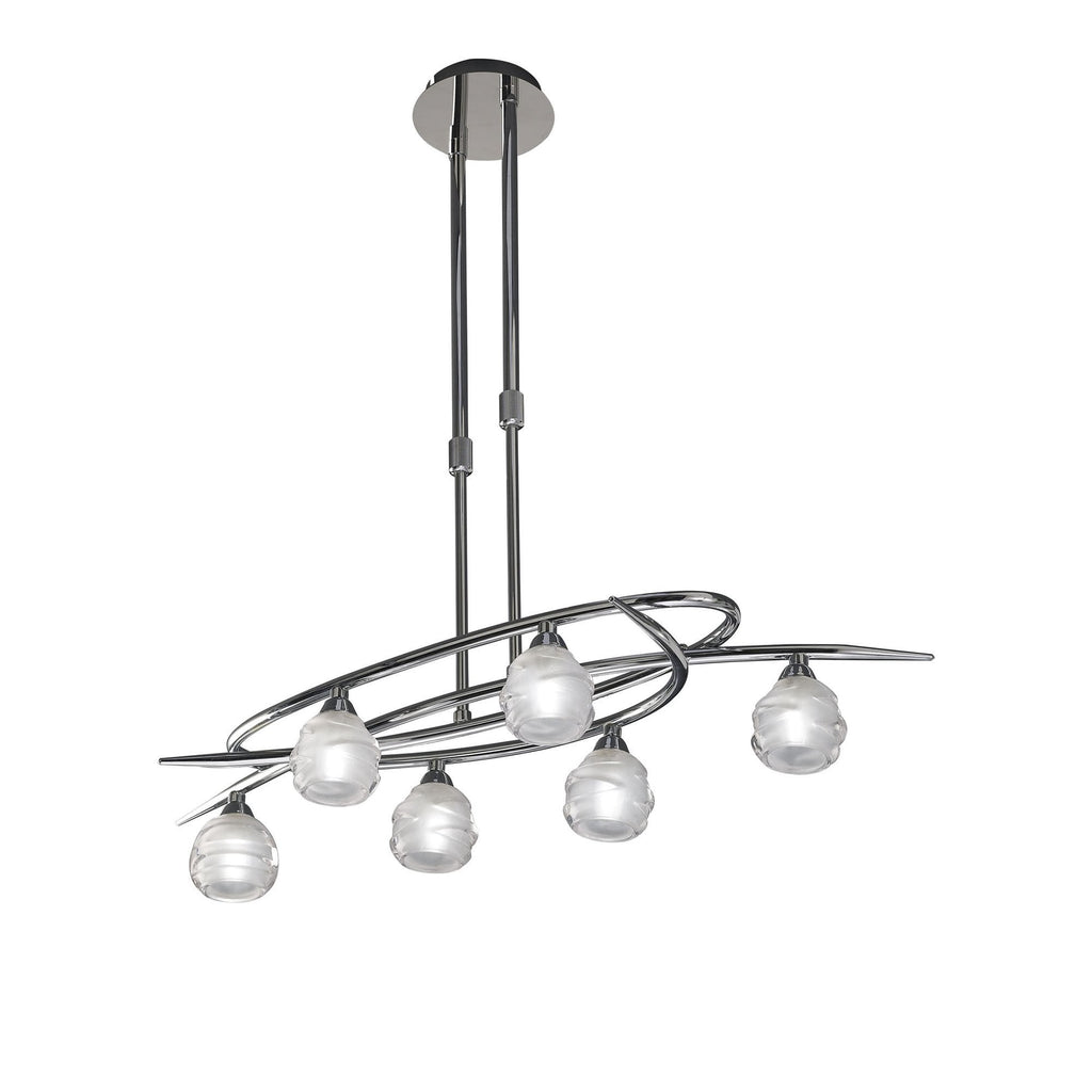 M1801 Loop Rectangular Telescopic Convertible To Semi Flush 6 Light G9 ECO Polished Chrome