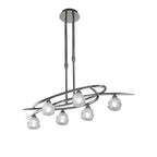 M1801 Loop Rectangular Telescopic Convertible To Semi Flush 6 Light G9 ECO Polished Chrome