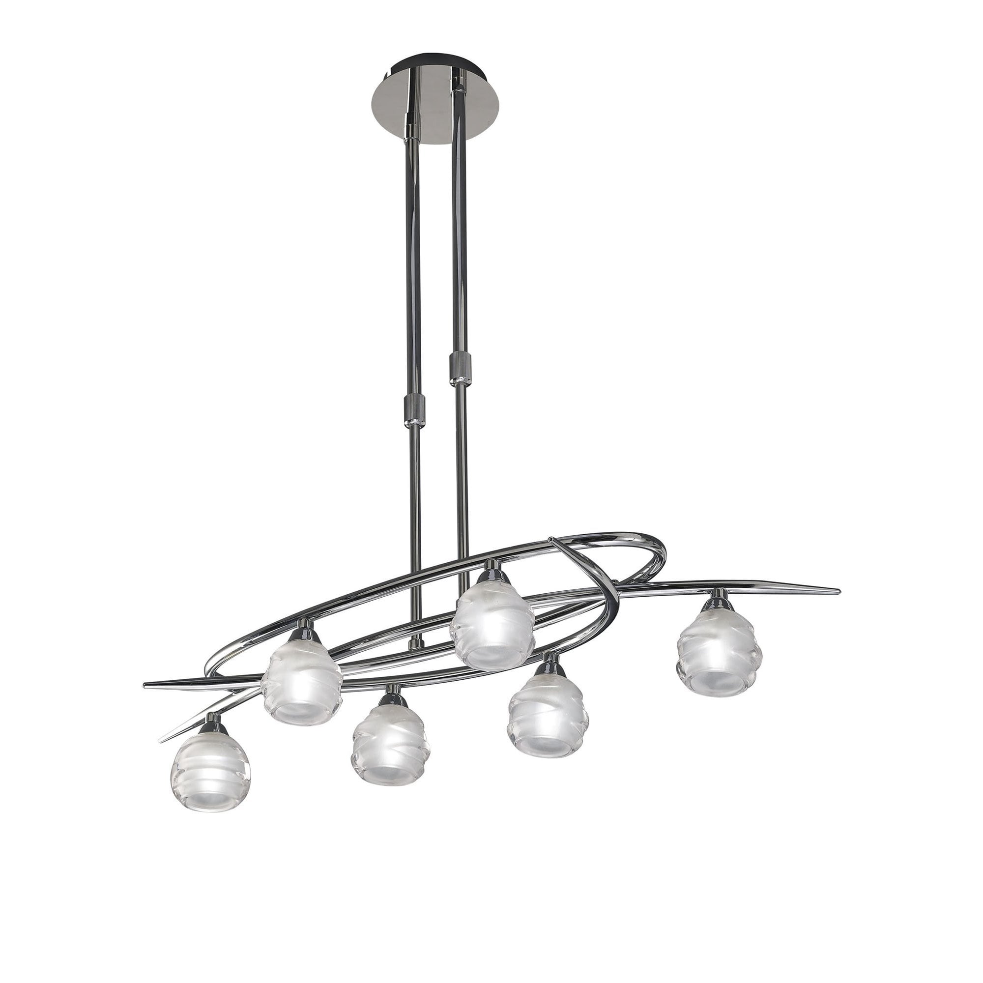 M1801 Loop Rectangular Telescopic Convertible To Semi Flush 6 Light G9 ECO Polished Chrome
