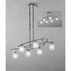M1801 Loop Rectangular Telescopic Convertible To Semi Flush 6 Light G9 ECO Polished Chrome