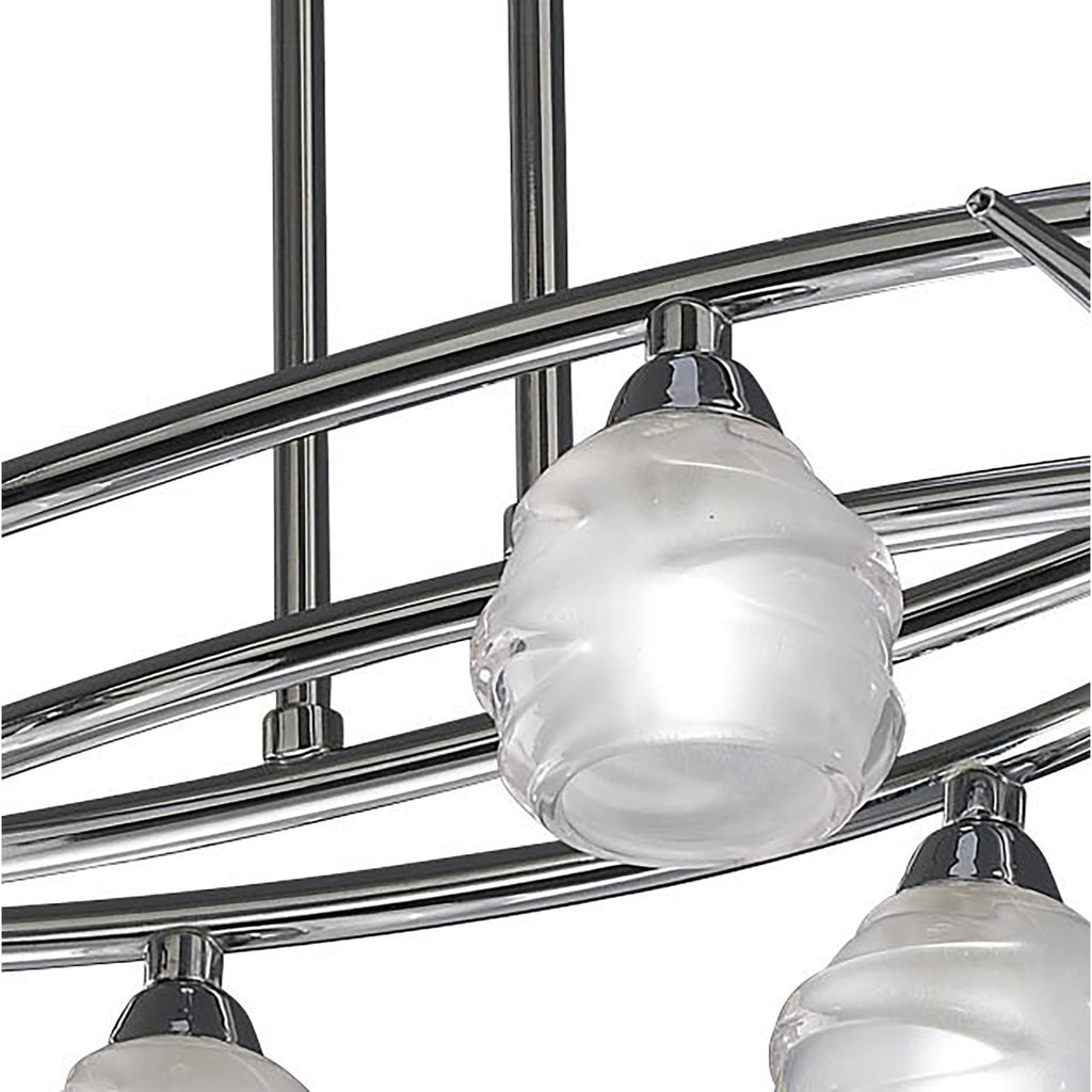 M1801 Loop Rectangular Telescopic Convertible To Semi Flush 6 Light G9 ECO Polished Chrome