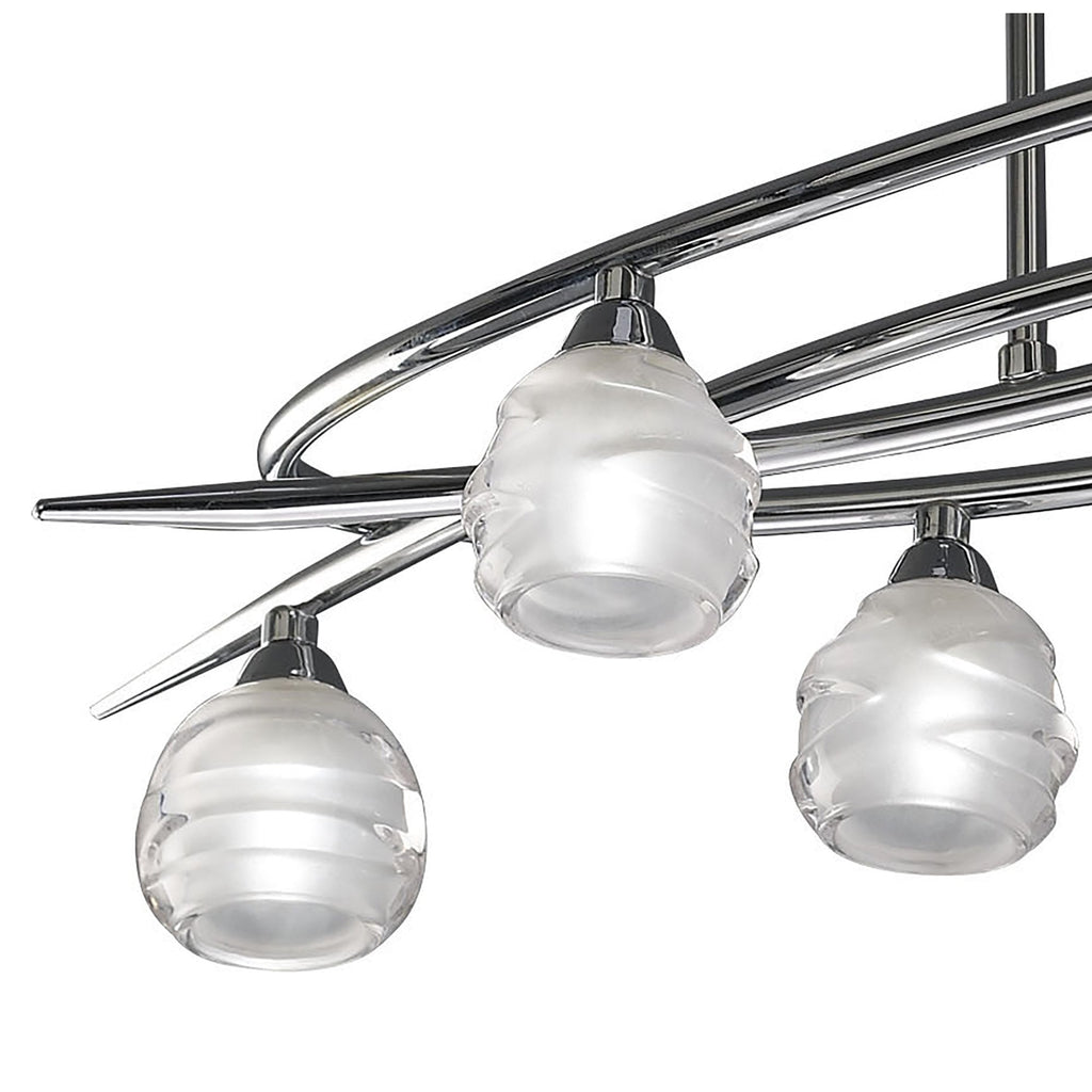 M1801 Loop Rectangular Telescopic Convertible To Semi Flush 6 Light G9 ECO Polished Chrome