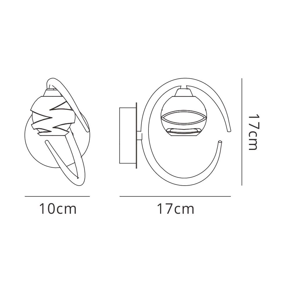 M1806/S Loop Wall Lamp Switched 1 Light G9 ECO Polished Chrome