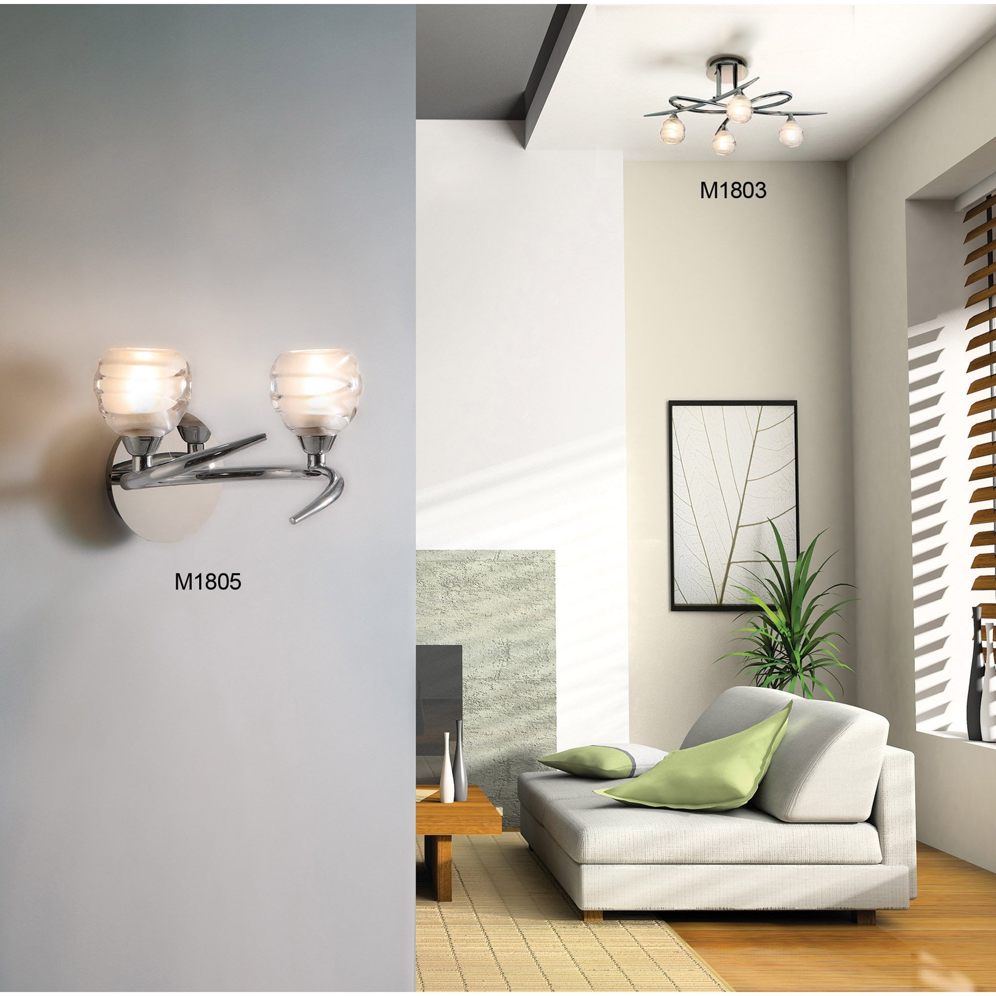 M1806/S Loop Wall Lamp Switched 1 Light G9 ECO Polished Chrome