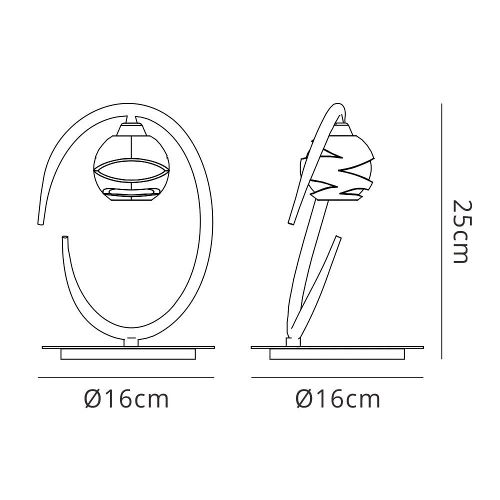 M1807 Loop Table Lamp 1 Light G9 ECO Polished Chrome