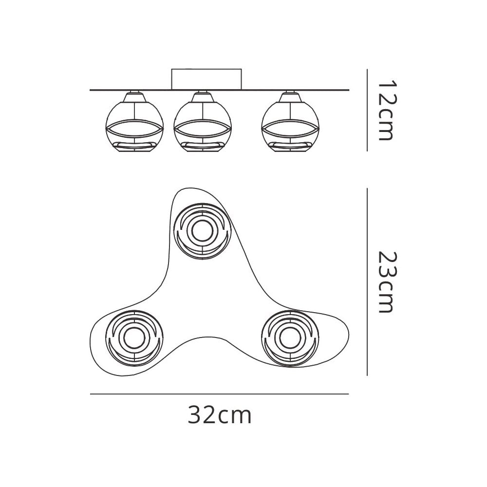 M1808 Loop Flush Ceiling 3 Light G9 ECO Polished Chrome