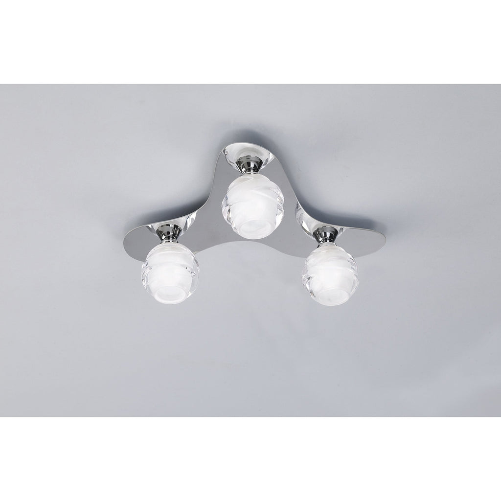M1808 Loop Flush Ceiling 3 Light G9 ECO Polished Chrome