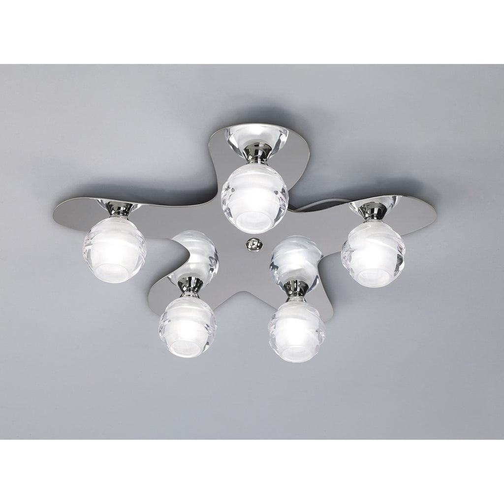 M1809 Loop Flush Ceiling 5 Light G9 ECO Polished Chrome