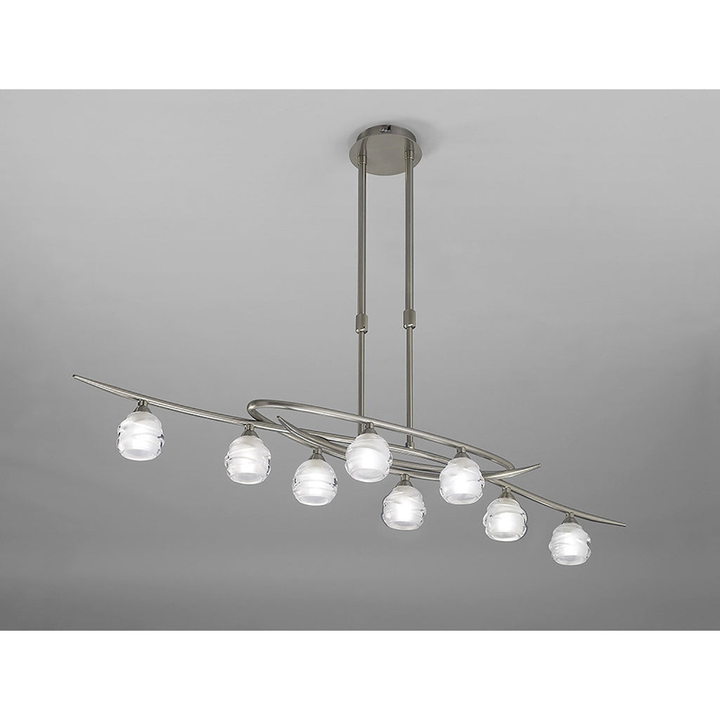 M1810 Loop Rectangular Telescopic 8 Light G9 ECO Line Satin Nickel