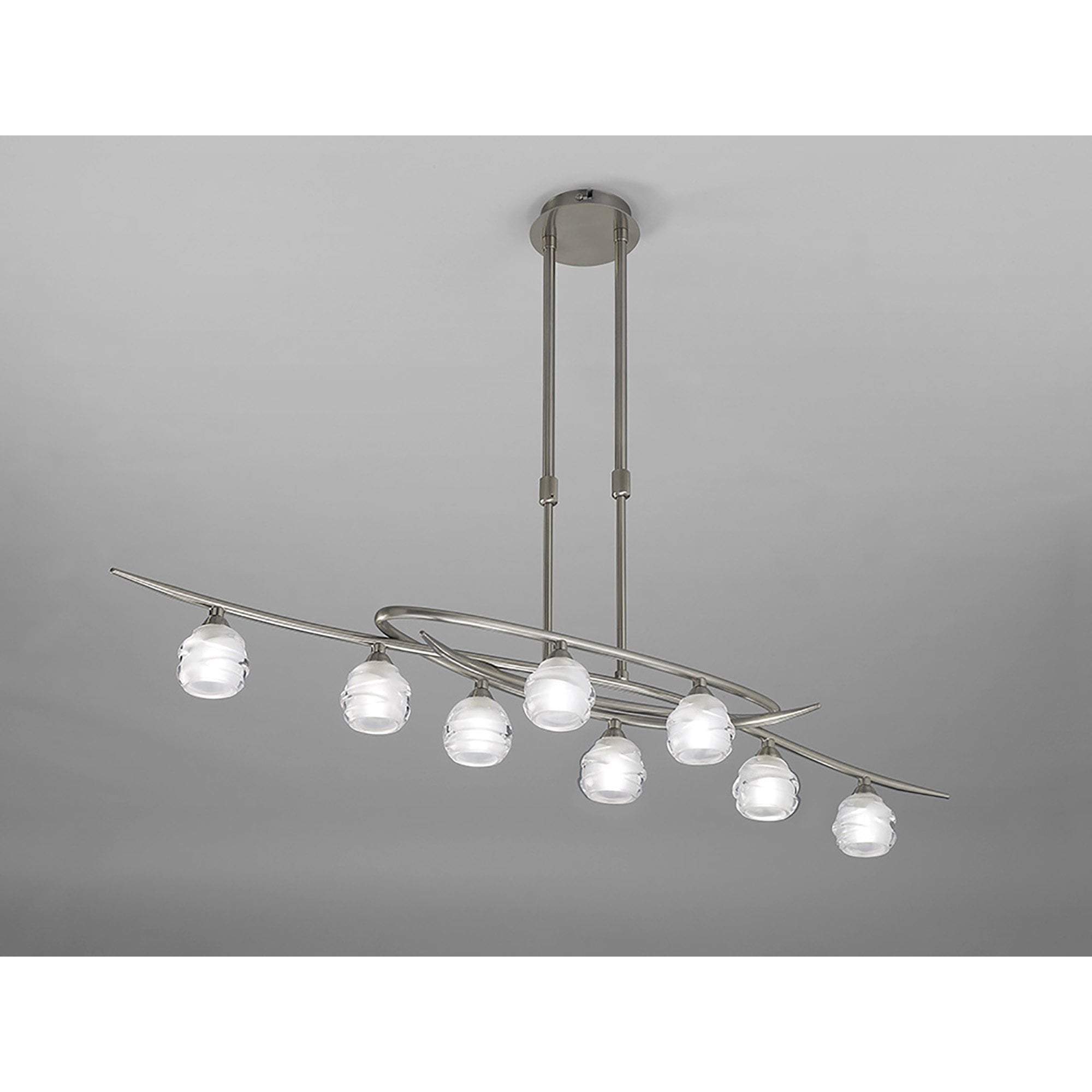 M1810 Loop Rectangular Telescopic 8 Light G9 ECO Line Satin Nickel