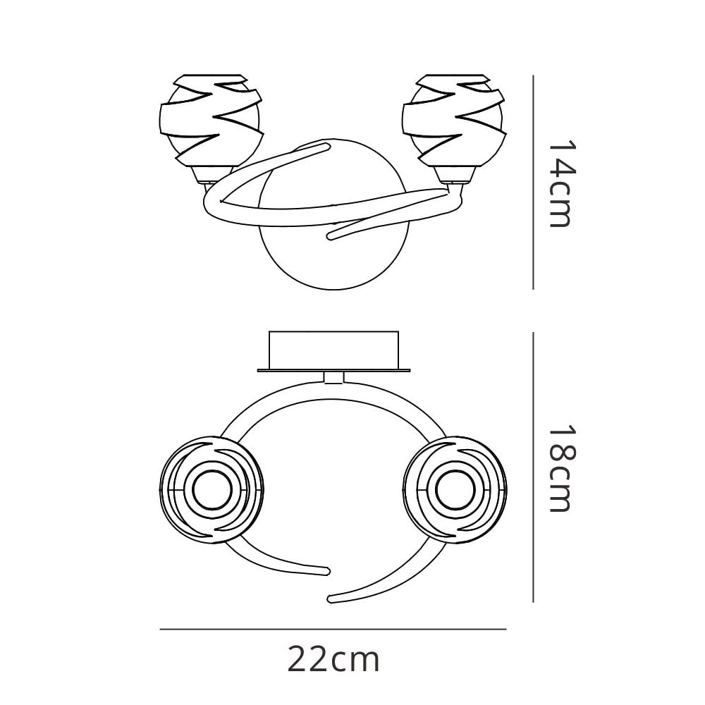 M1815/S Loop Wall Lamp Switched 2 Light G9 ECO Satin Nickel