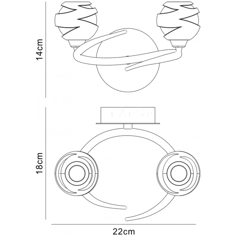 M1815 Loop Wall Lamp 2 Light G9 ECO Satin Nickel