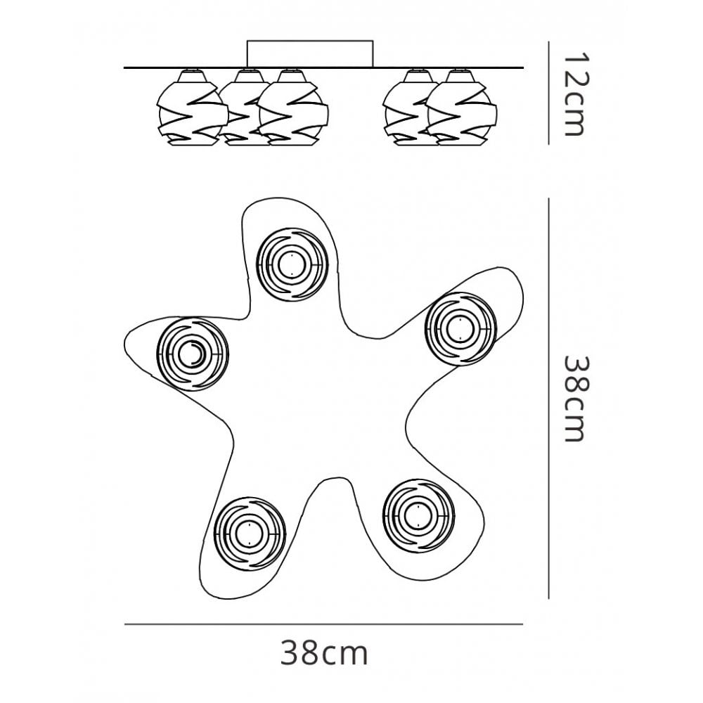 M1819 Loop Flush Ceiling 5 Light G9 ECO Satin Nickel