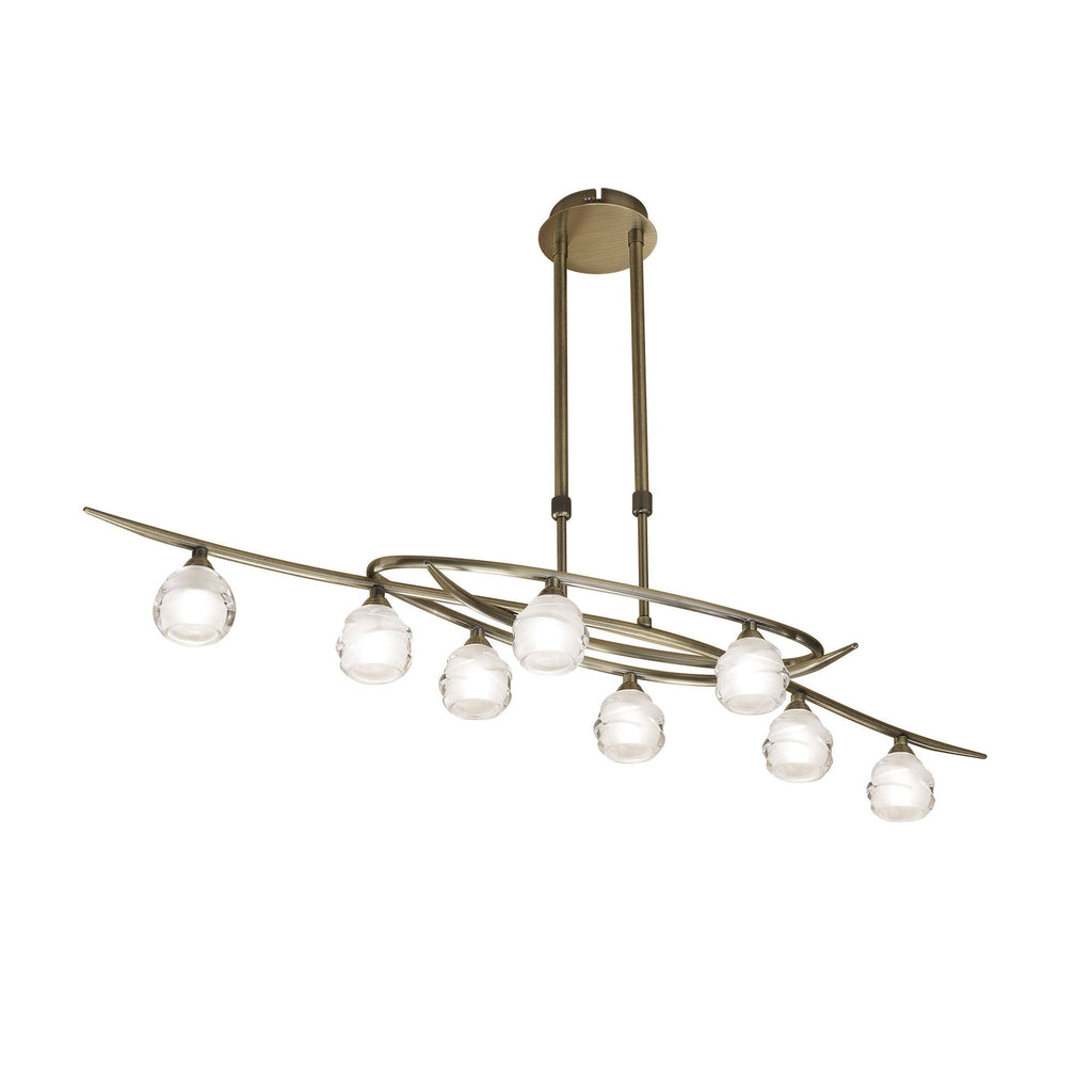 M1820 Loop Rectangular Telescopic 8 Light G9 ECO Line Antique Brass