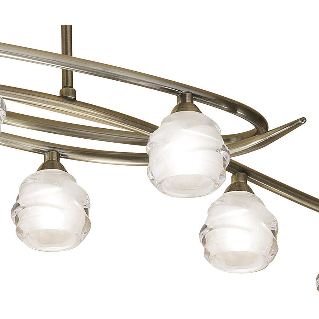 M1820 Loop Rectangular Telescopic 8 Light G9 ECO Line Antique Brass