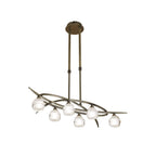M1821 Loop Rectangular Telescopic Convertible To Semi Flush 6 Light G9 ECO Antique Brass