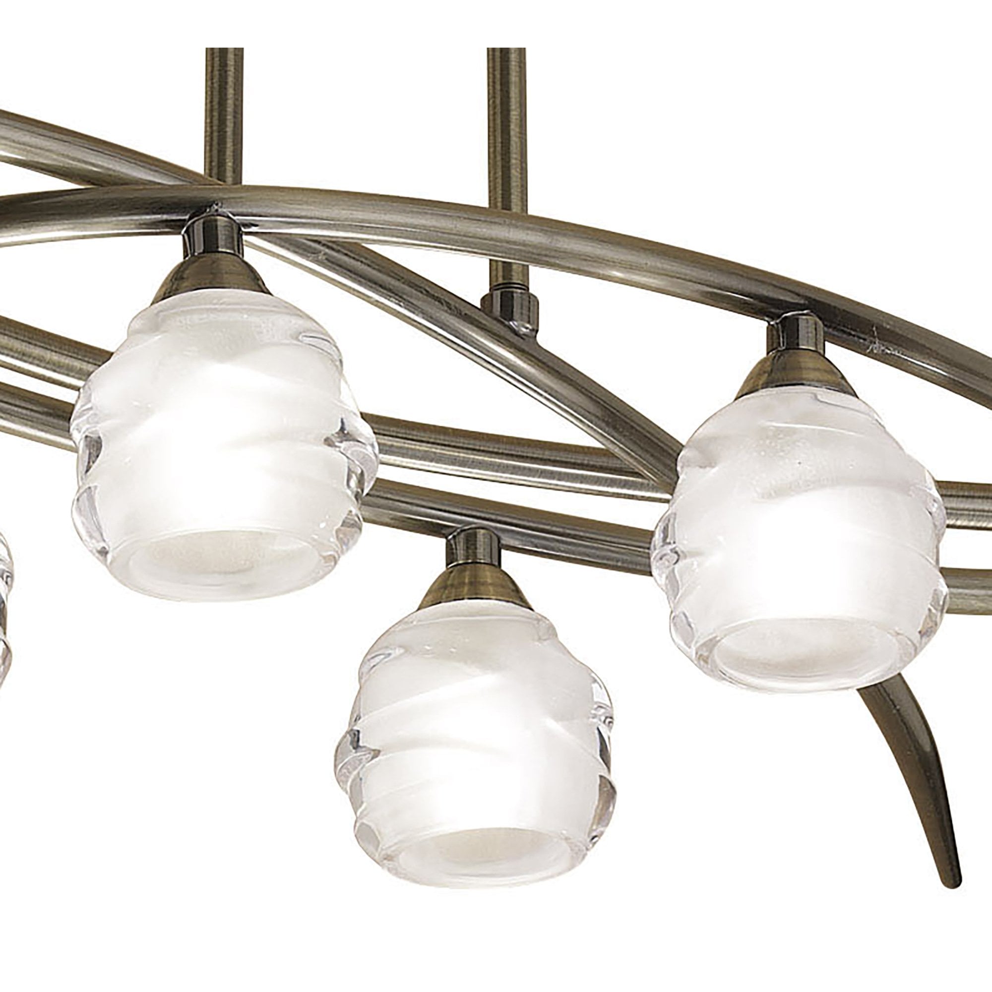 M1821 Loop Rectangular Telescopic Convertible To Semi Flush 6 Light G9 ECO Antique Brass