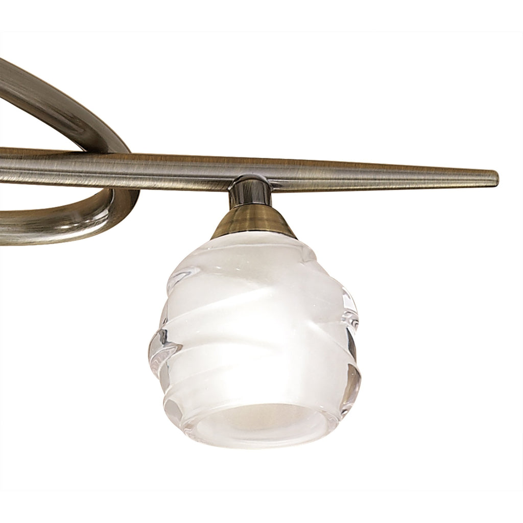 M1821 Loop Rectangular Telescopic Convertible To Semi Flush 6 Light G9 ECO Antique Brass