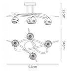 M1823 Loop Ceiling 4 Light G9 ECO Antique Brass