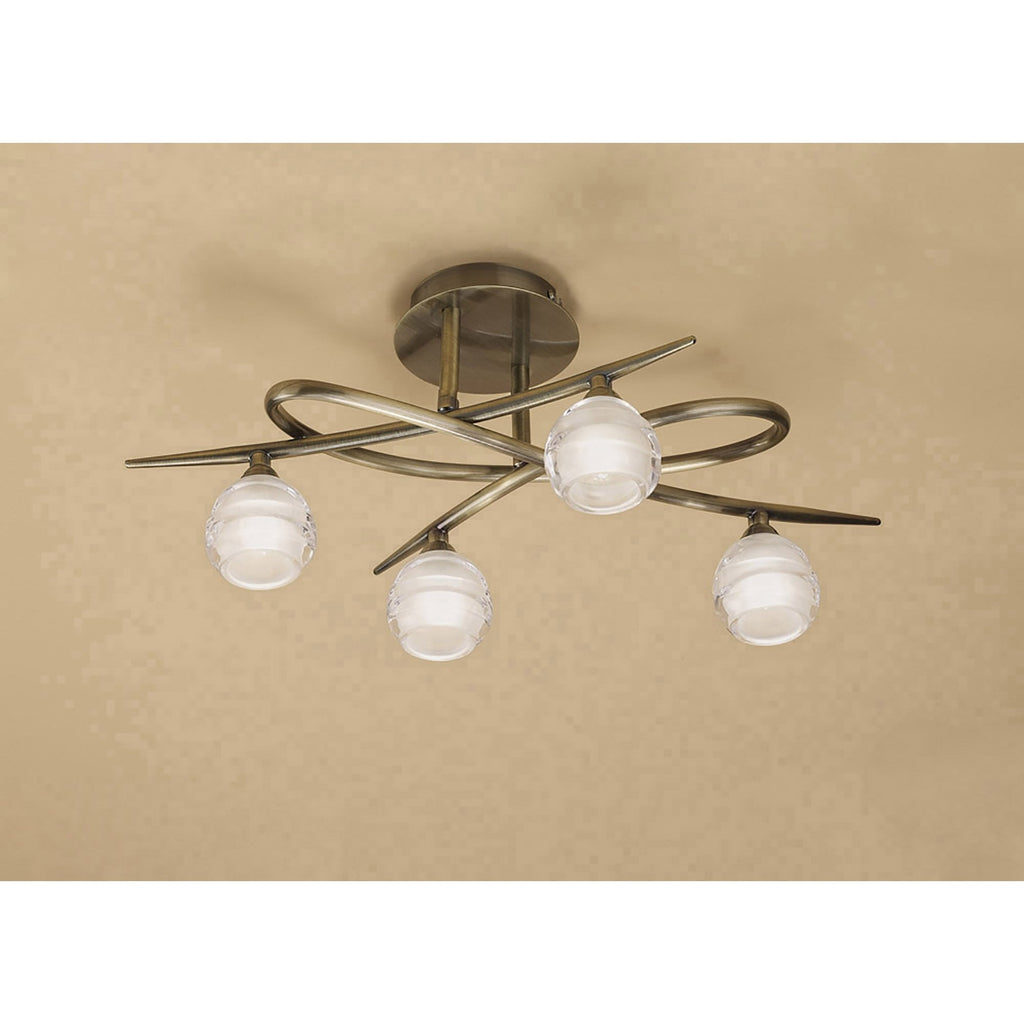 M1823 Loop Ceiling 4 Light G9 ECO Antique Brass