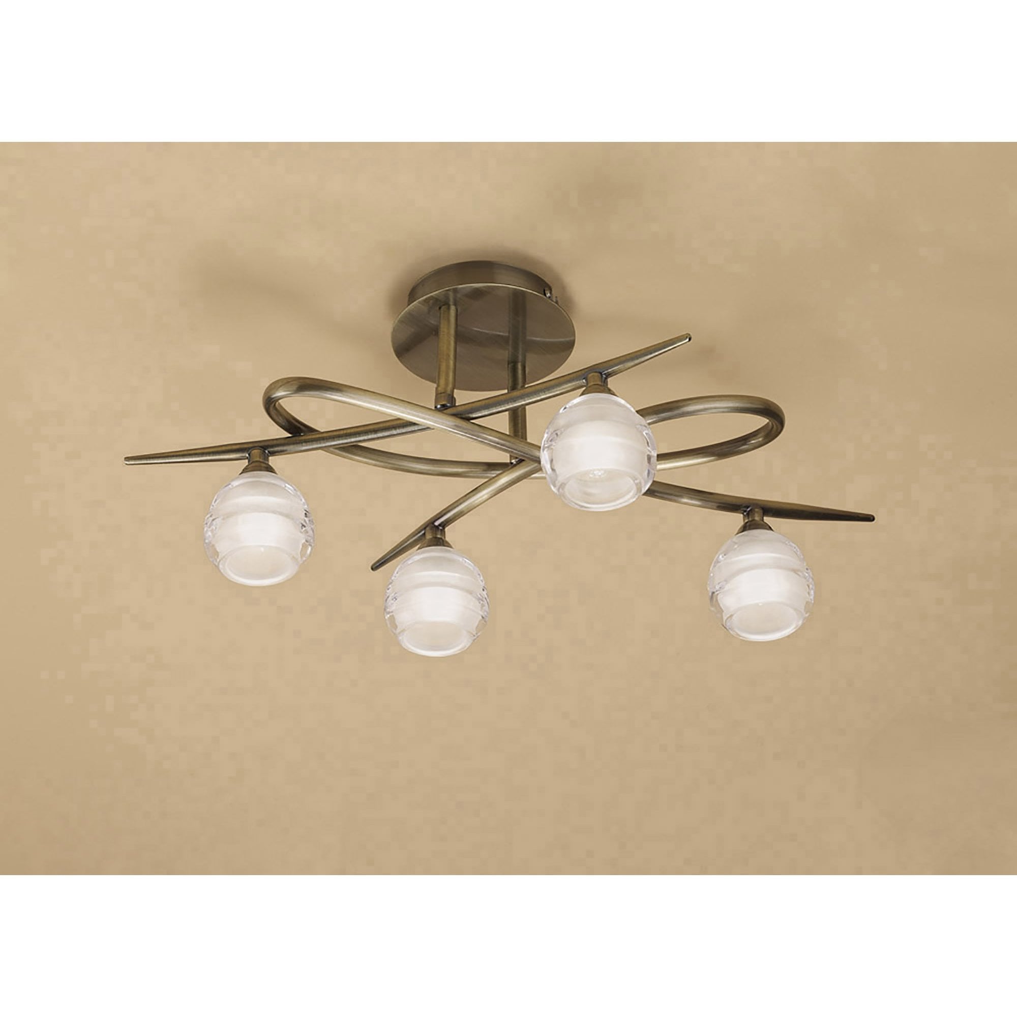 M1823 Loop Ceiling 4 Light G9 ECO Antique Brass