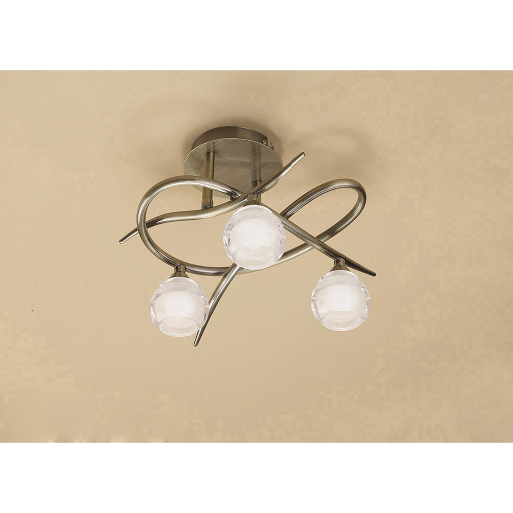 M1824 Loop Ceiling 3 Light G9 ECO Antique Brass
